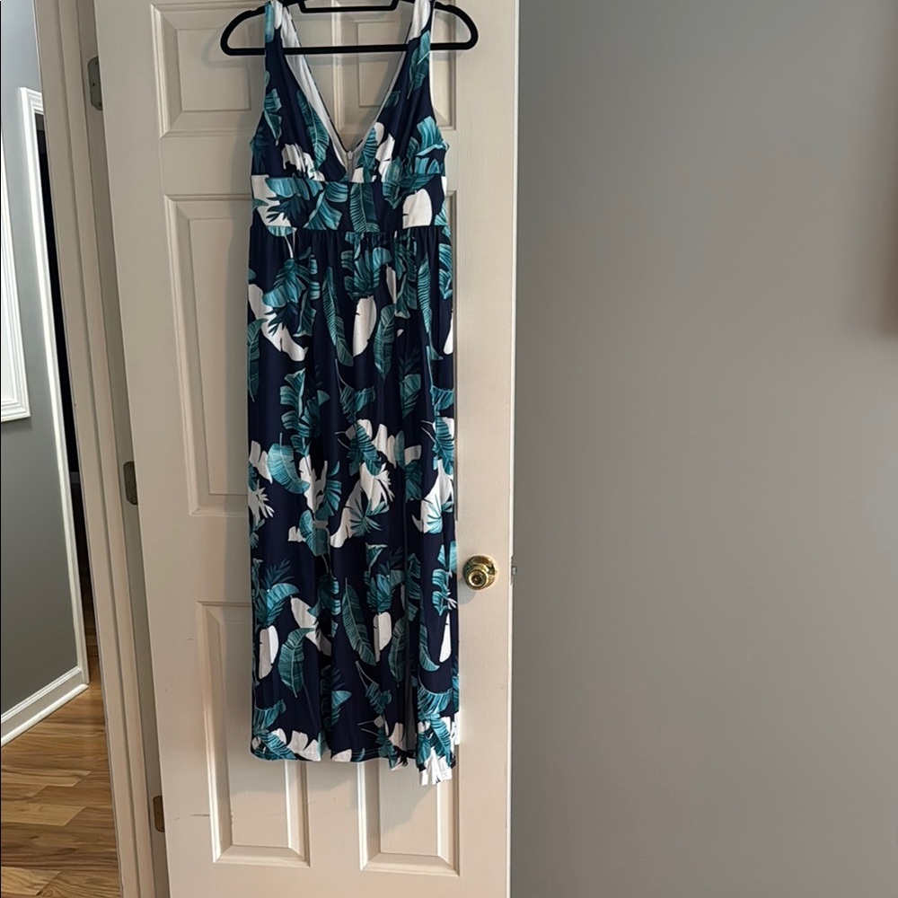 Tropical Print Maxi Dress